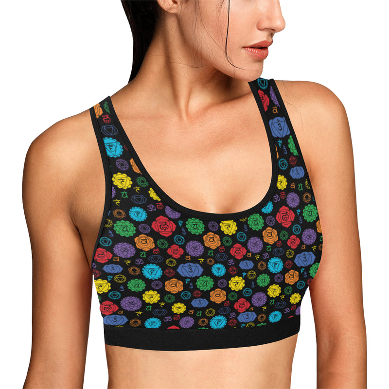 Chakra Pattern Print Design 01 Sports Bra