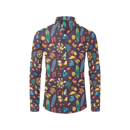 Aloha Hawaii Pattern Print Design 01 Men's Long Sleeve Shirt