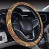 Boho Pattern Print Design 08 Steering Wheel Cover with Elastic Edge