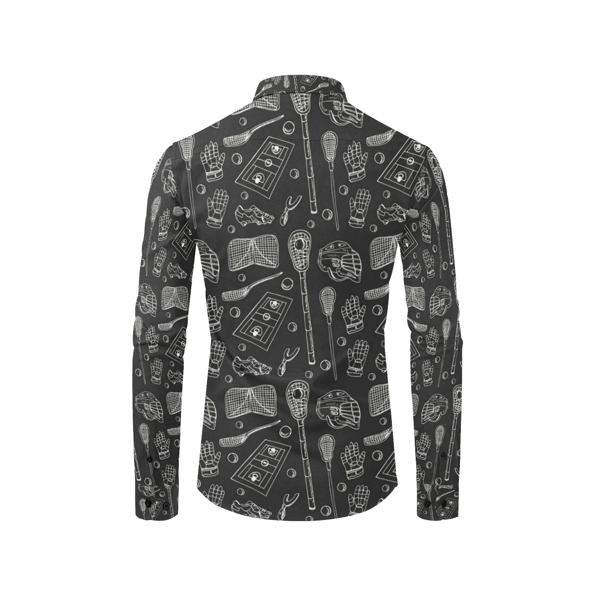 Lacrosse Pattern Print Design 01 Men's Long Sleeve Shirt