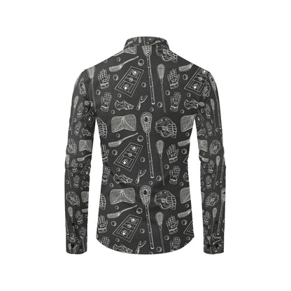 Lacrosse Pattern Print Design 01 Men's Long Sleeve Shirt