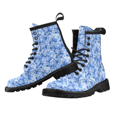 Tie Dye Blue Design Print Women's Boots