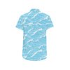 Ocean Wave Pattern Print Design A01 Men's Short Sleeve Button Up Shirt