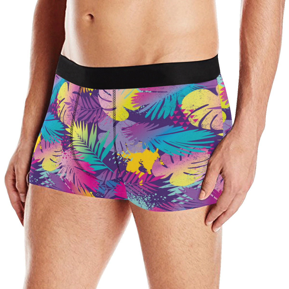 Palm Leaf Pattern Print Design A04 Men's Boxer Briefs