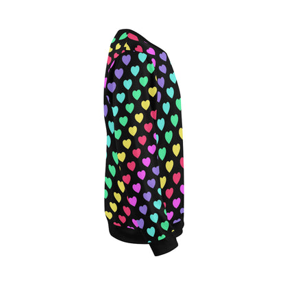 Heart Rainbow Pattern Print Design HE02 Men Long Sleeve Sweatshirt
