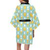 Christian Pattern Print Design 02 Women's Short Kimono