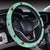 Dachshund with Floral Print Pattern Steering Wheel Cover with Elastic Edge