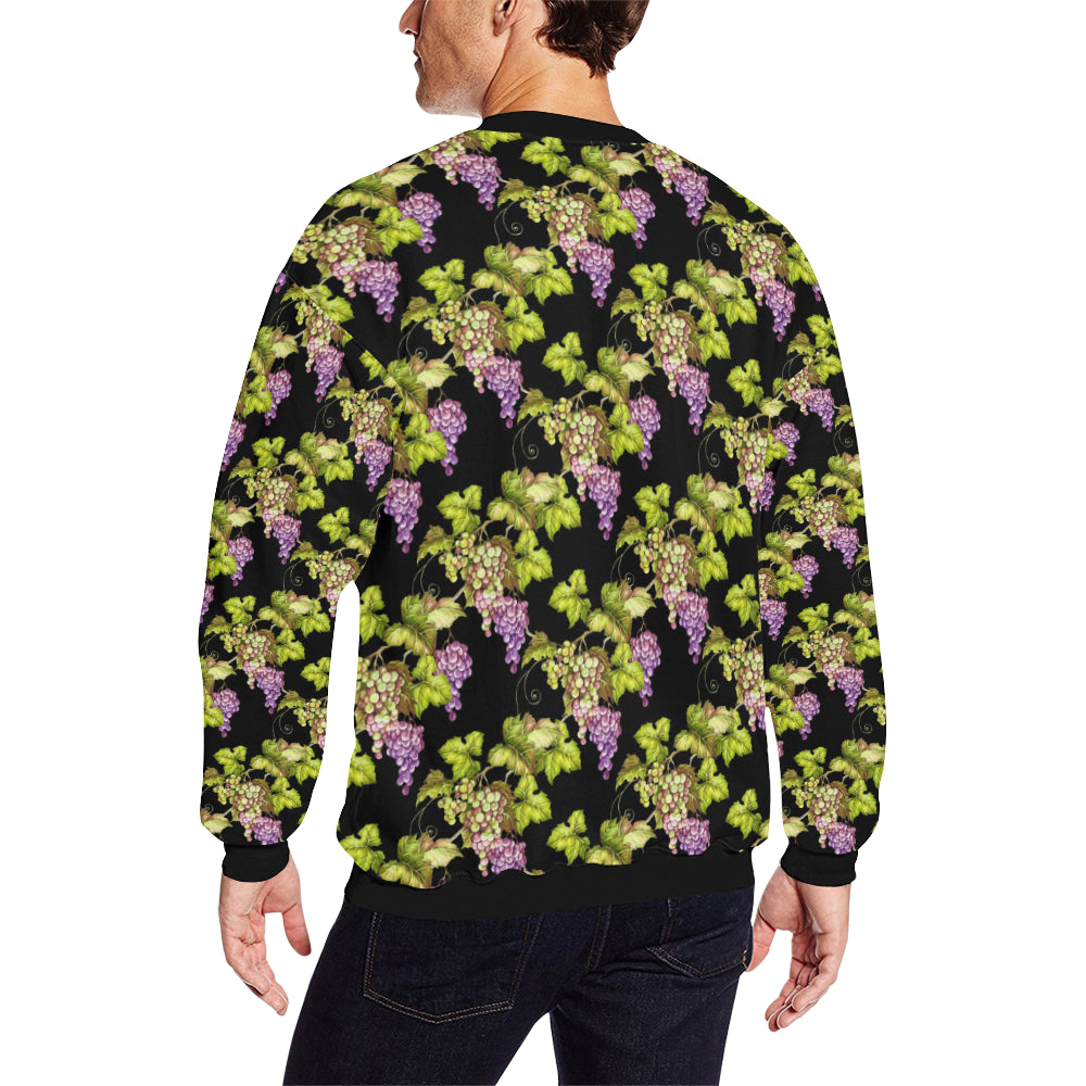 Grape Pattern Print Design GP04 Men Long Sleeve Sweatshirt
