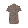 Calendar Aztec Design Print Pattern Men's Short Sleeve Button Up Shirt