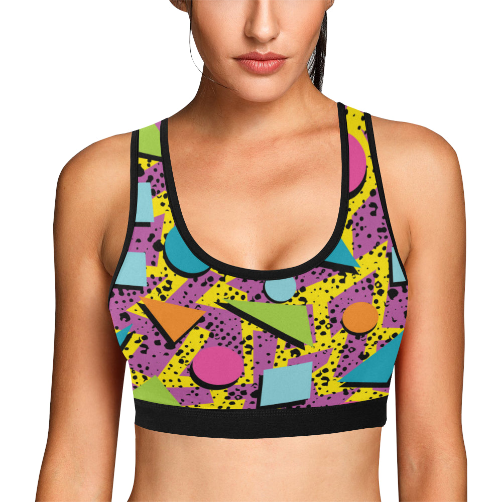 80s Pattern Print Design 1 Sports Bra
