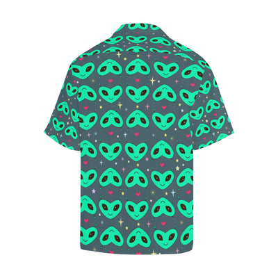 Alien Head Heart Pattern Print Design 03 Men's Hawaiian Shirt