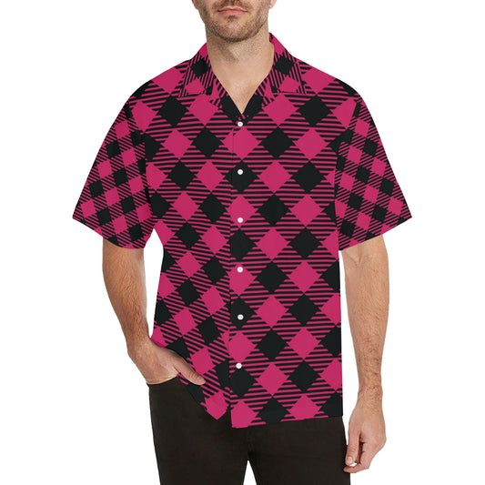 Buffalo check Pink Pattern Print Design 01 Men's Hawaiian Shirt