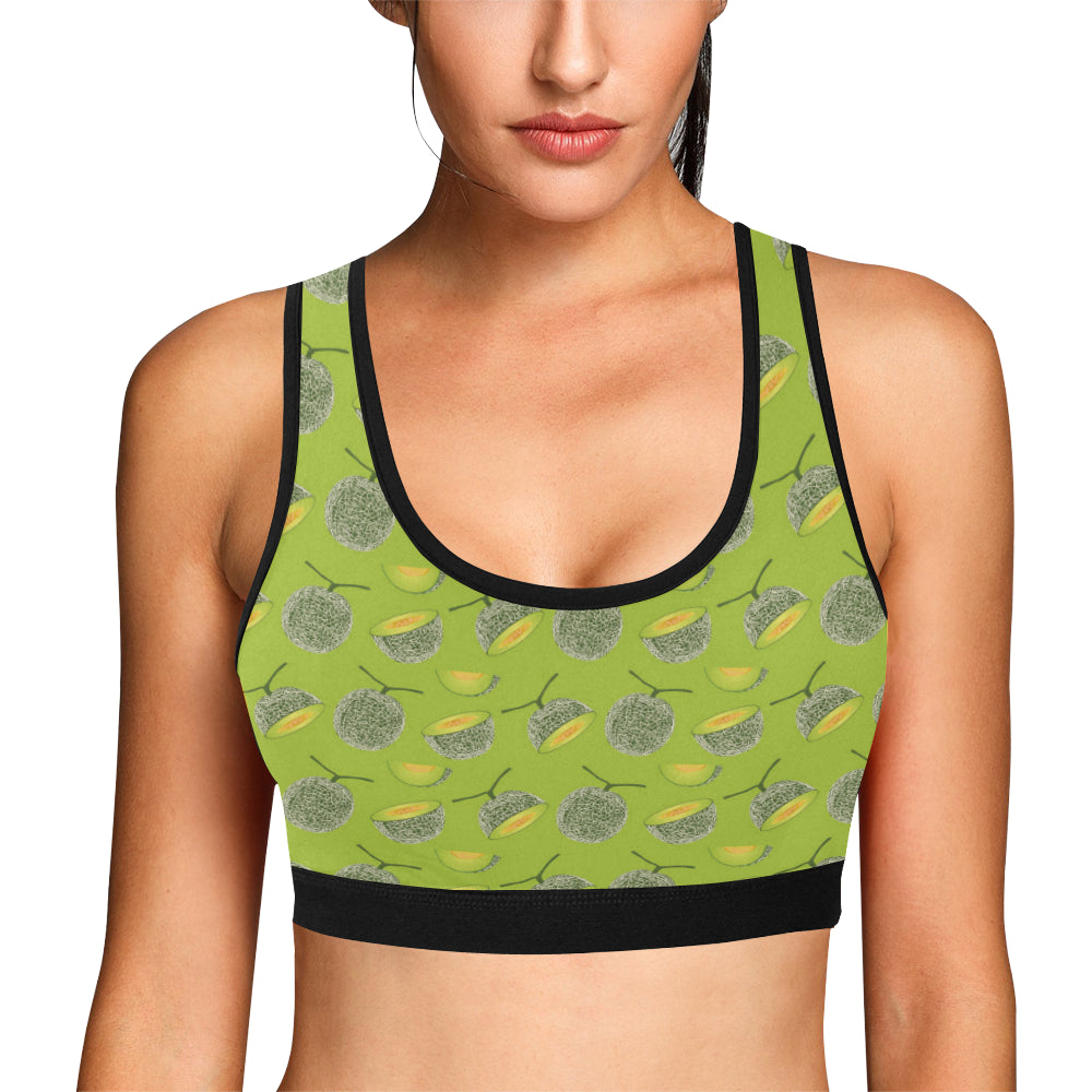 Cantaloupe Pattern Print Design 03 Sports Bra