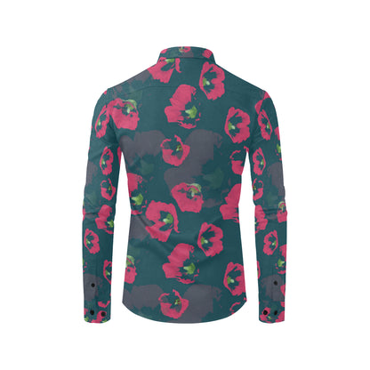 Morning Glory Pattern Print Design 01 Men's Long Sleeve Shirt