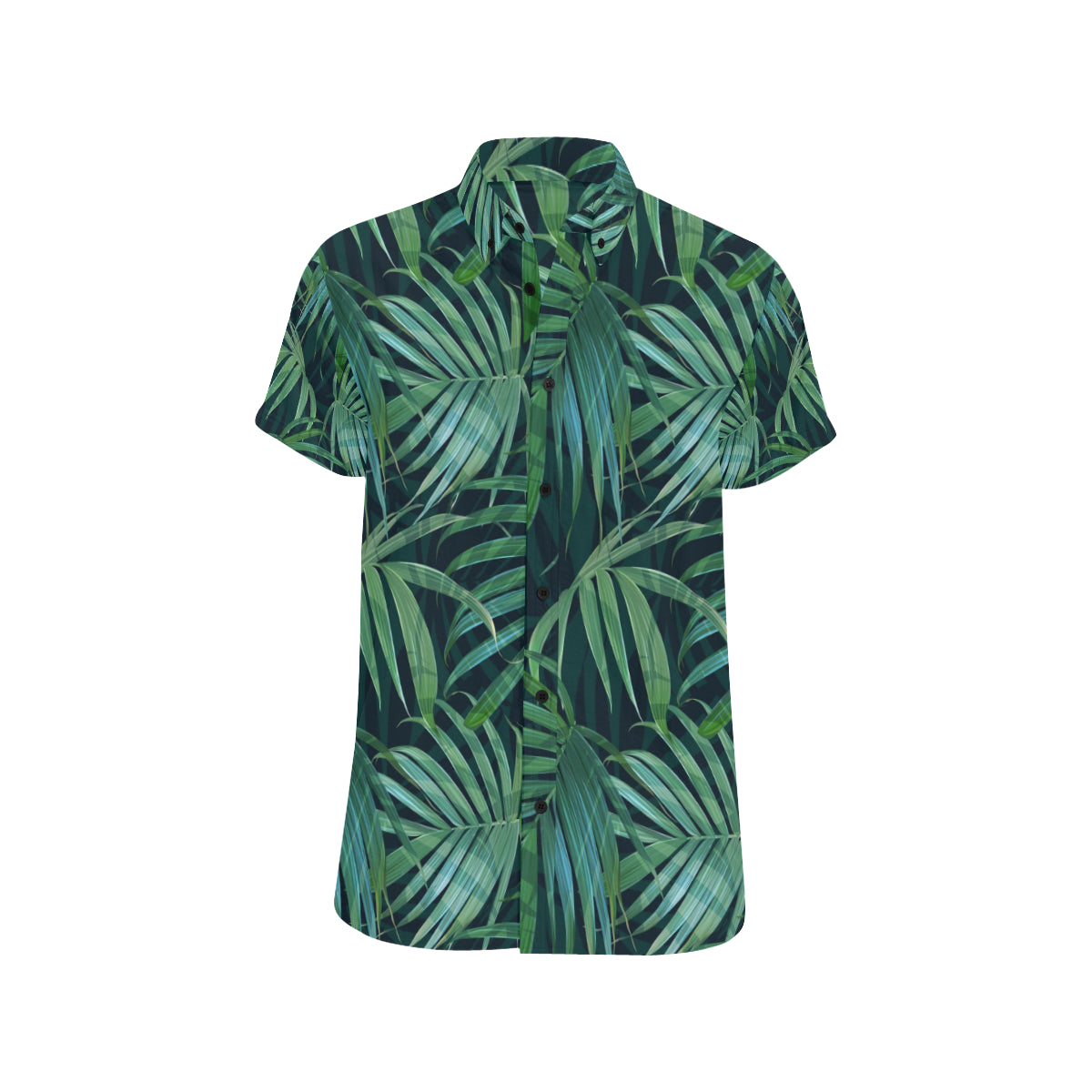 Tropical Flower Pattern Print Design TF011 Men's Short Sleeve Button Up Shirt