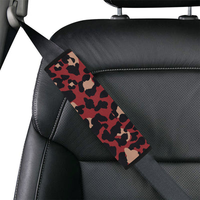 Cheetah Red Print Pattern Car Seat Belt Cover