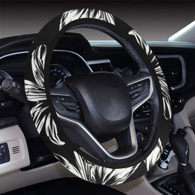 Amaryllis Pattern Print Design AL04 Steering Wheel Cover with Elastic Edge