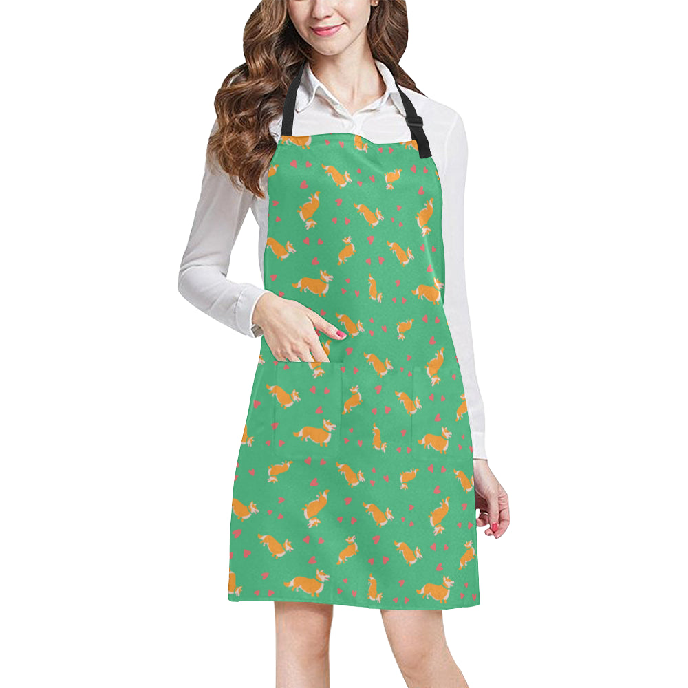 Cardigan Welsh Corgis Pattern Print Design 03 Apron with Pocket