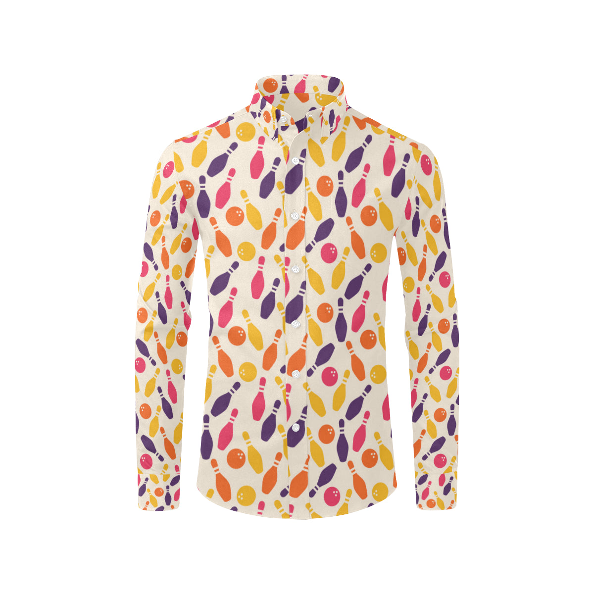 Bowling Pattern Print Design 06 Men's Long Sleeve Shirt