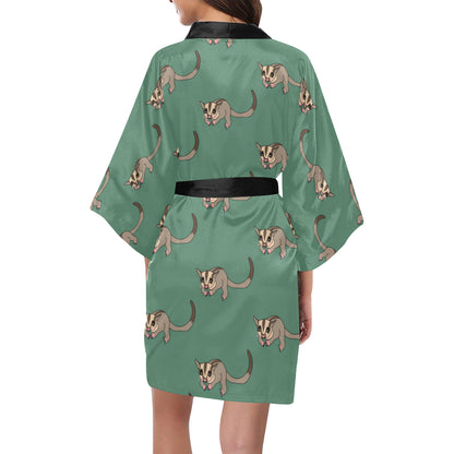 Sugar Glider Pattern Print Design 01 Women's Short Kimono