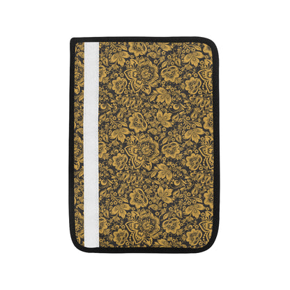 Brocade Gold Pattern Print Design 01 Car Seat Belt Cover
