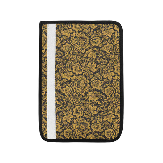 Brocade Gold Pattern Print Design 01 Car Seat Belt Cover