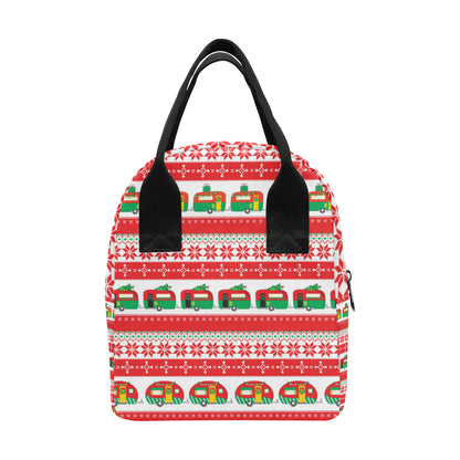 Camper Camping Ugly Christmas Design Print Insulated Lunch Bag