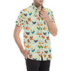 Chicken Pattern Print Design 07 Men's Short Sleeve Button Up Shirt