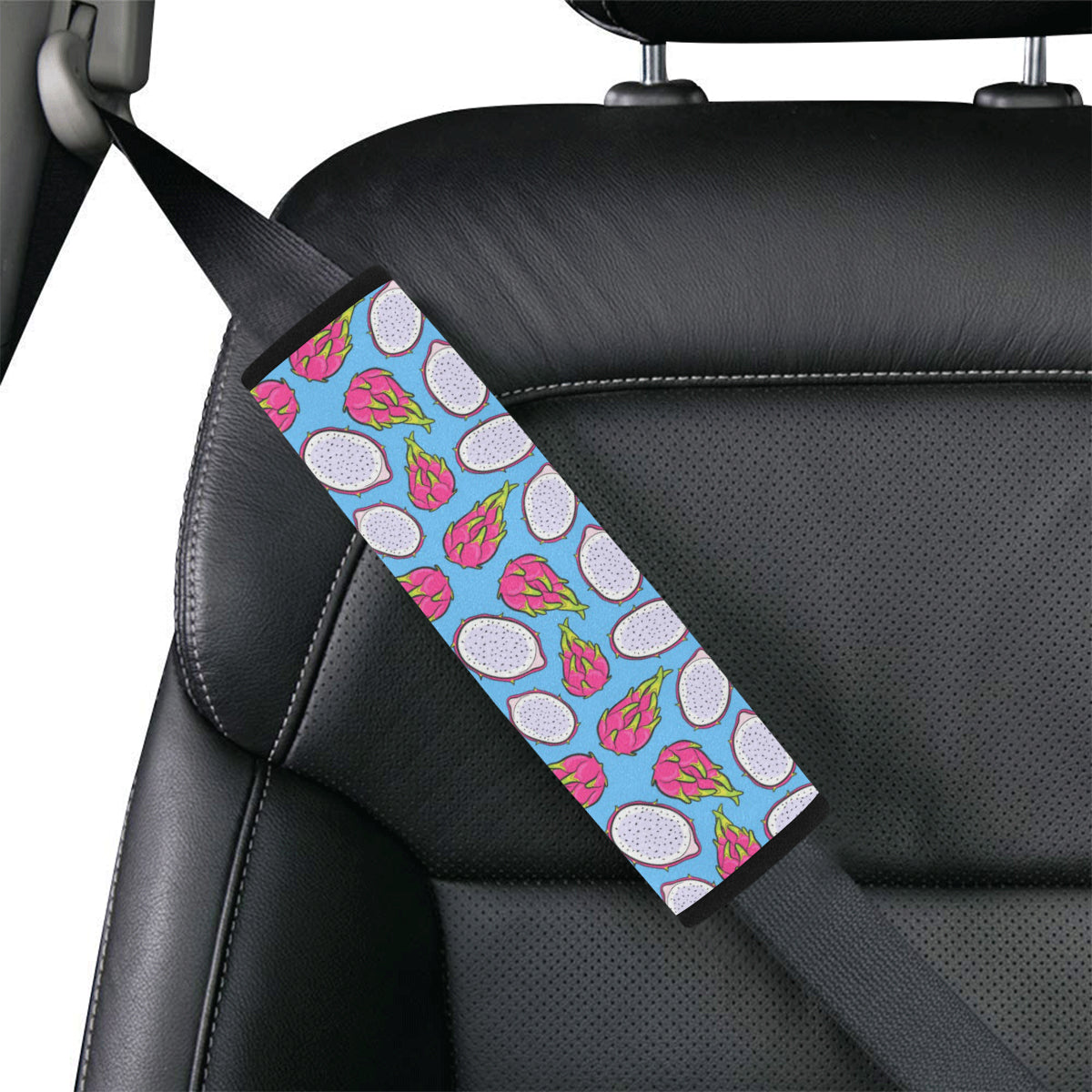 Dragonfruit Pattern Print Design DF04 Car Seat Belt Cover