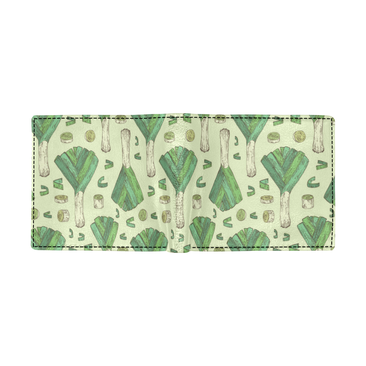 Leek Pattern Print Design 04 Men's ID Card Wallet