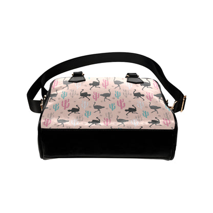 Ostrich Pattern Print Design 03 Shoulder Handbag