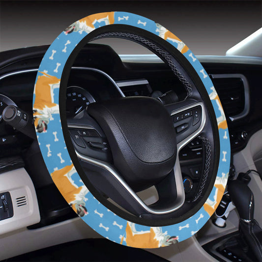 Bulldogs Pattern Print Design 06 Steering Wheel Cover with Elastic Edge