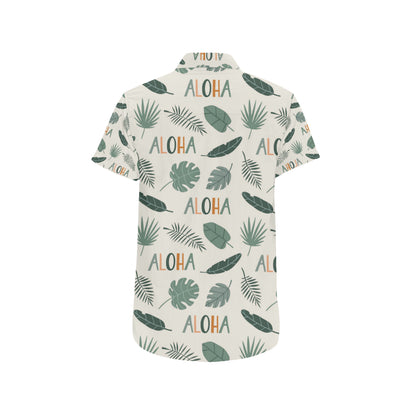 Aloha Hawaii Pattern Print Design 05 Men's Short Sleeve Button Up Shirt