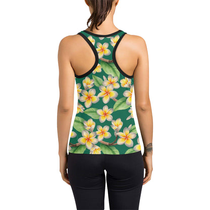 Plumeria Pattern Print Design PM07 Women's Racerback Tank Top