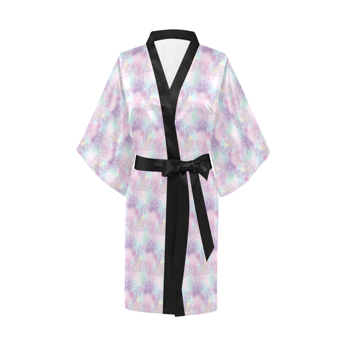Aquarius Zodiac Pattern Print Design 01 Women's Short Kimono