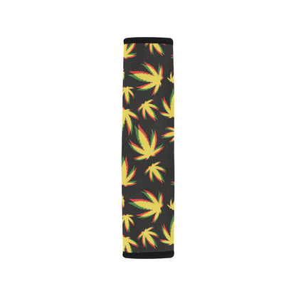 Pot Leaf Pattern Print Design A02 Car Seat Belt Cover