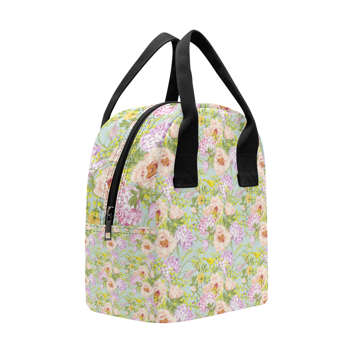 Hydrangea Pattern Print Design HD02 Insulated Lunch Bag