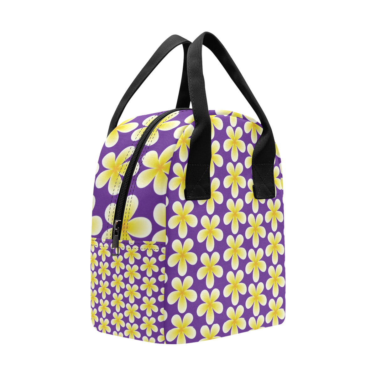Yellow Plumeria Pattern Print Design PM05 Insulated Lunch Bag