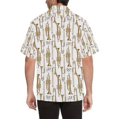 Trombone Pattern Print Design 04 Men's Hawaiian Shirt