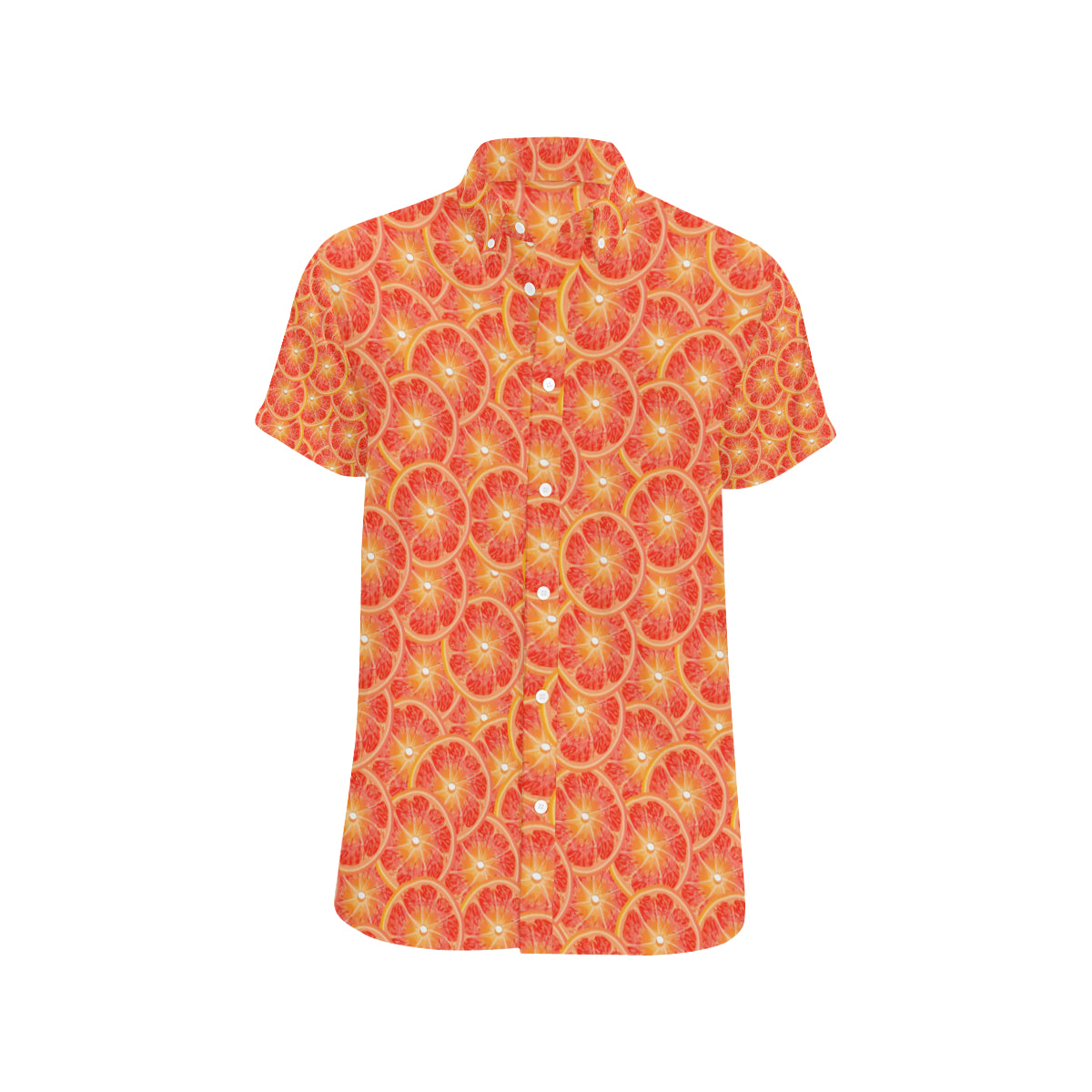 Grapefruit Pattern Print Design GF06 Men's Short Sleeve Button Up Shirt