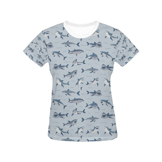 Shark Print Design LKS304 Women's  T-shirt