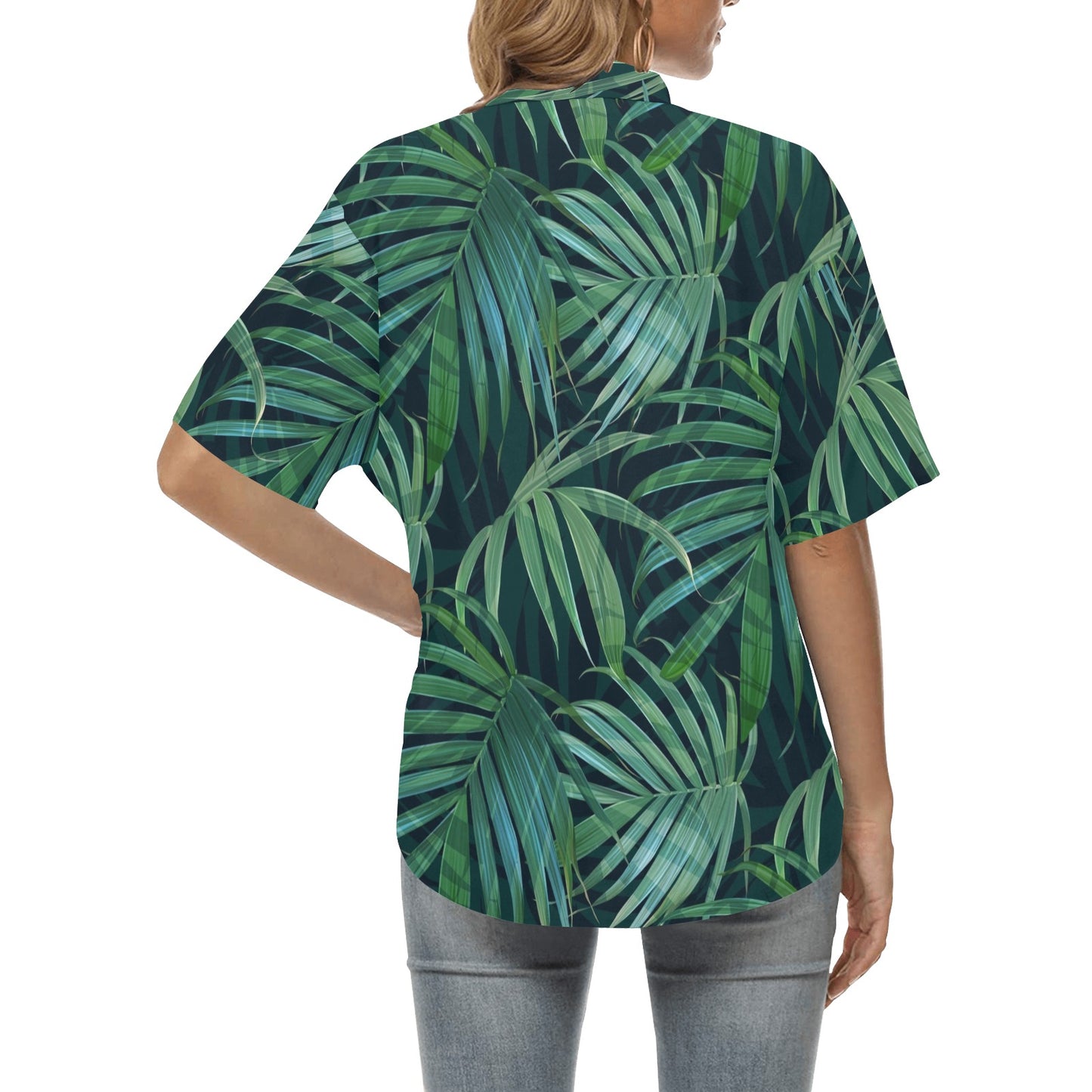 Tropical Flower Pattern Print Design TF011 Women's Hawaiian Shirt