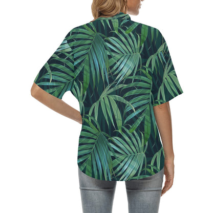 Tropical Flower Pattern Print Design TF011 Women's Hawaiian Shirt