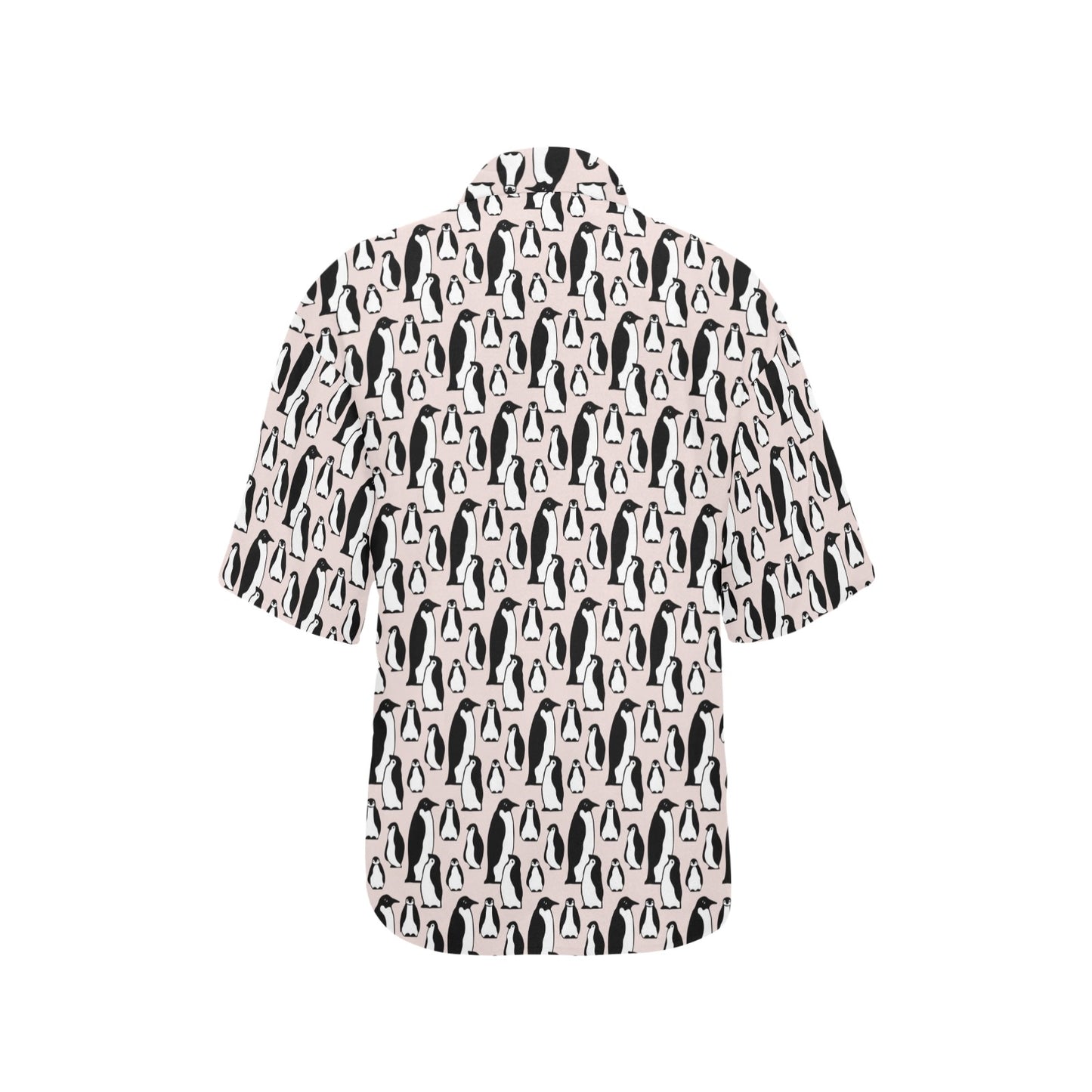 Penguin Themed Women's Hawaiian Shirt