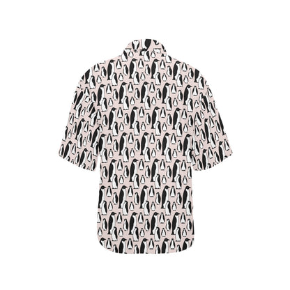 Penguin Themed Women's Hawaiian Shirt