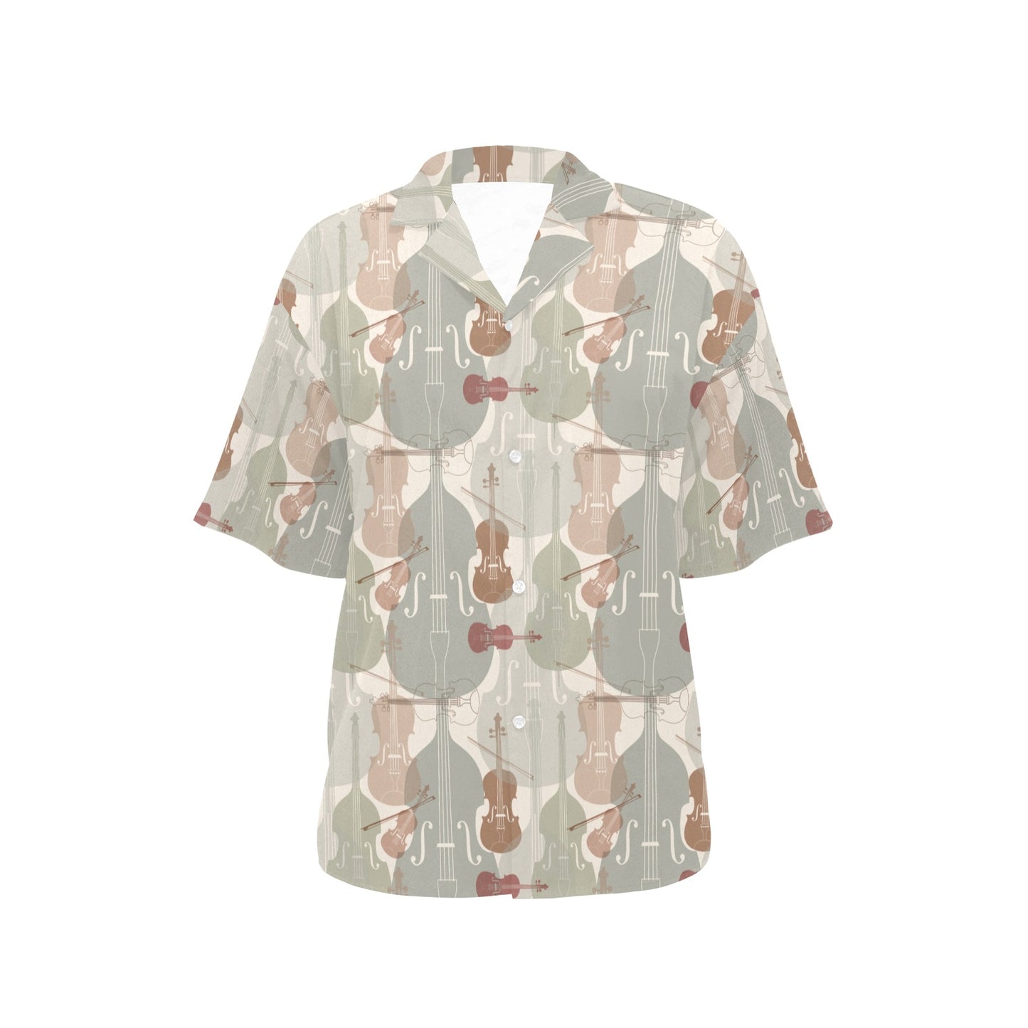 Violin Pattern Print Design 01 Women's Hawaiian Shirt