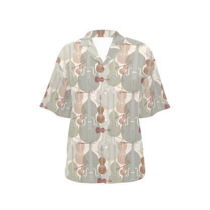 Violin Pattern Print Design 01 Women's Hawaiian Shirt