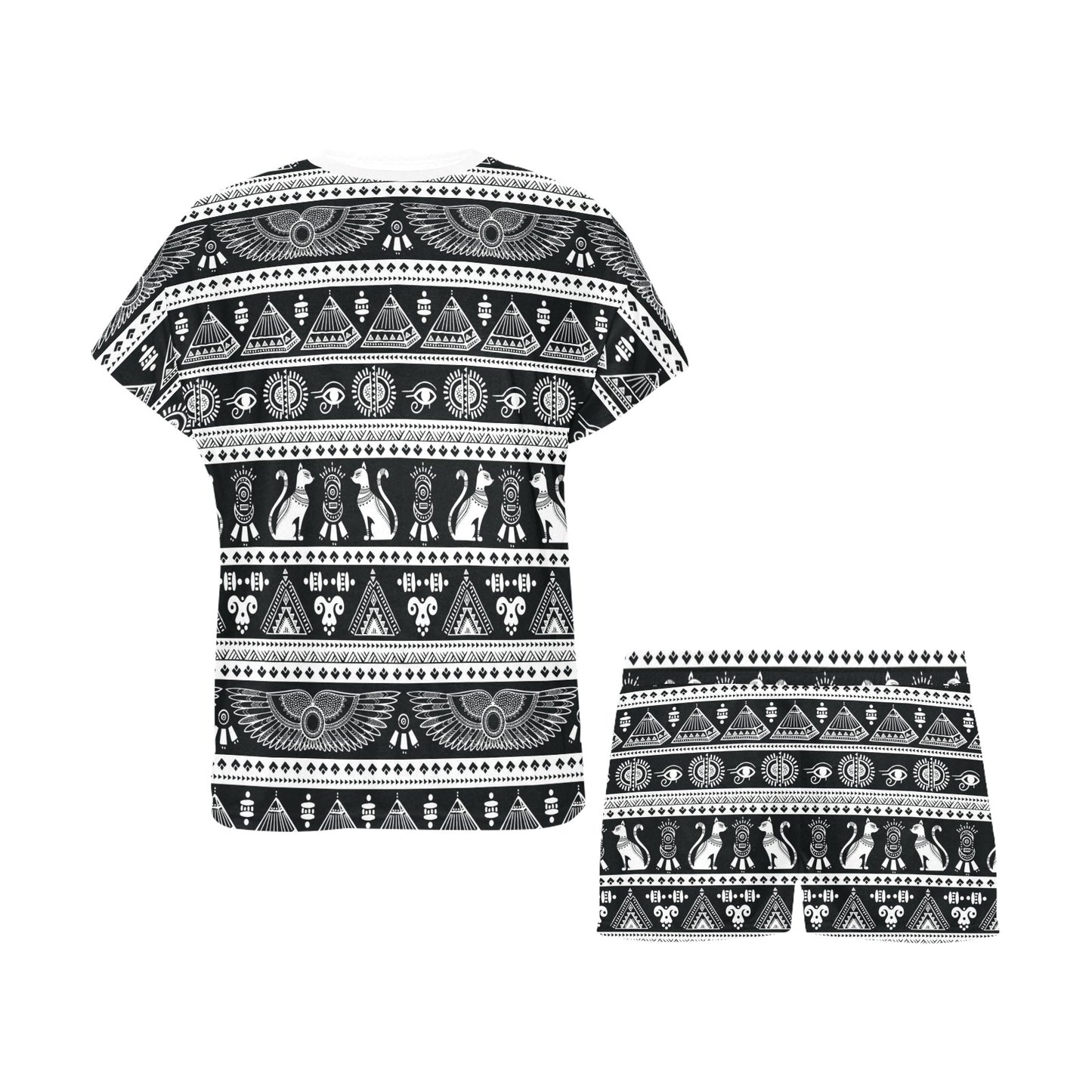 Tribal Pattern Print Design LKS305 Women's Short Pajama Set