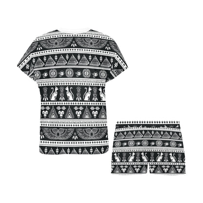 Tribal Pattern Print Design LKS305 Women's Short Pajama Set