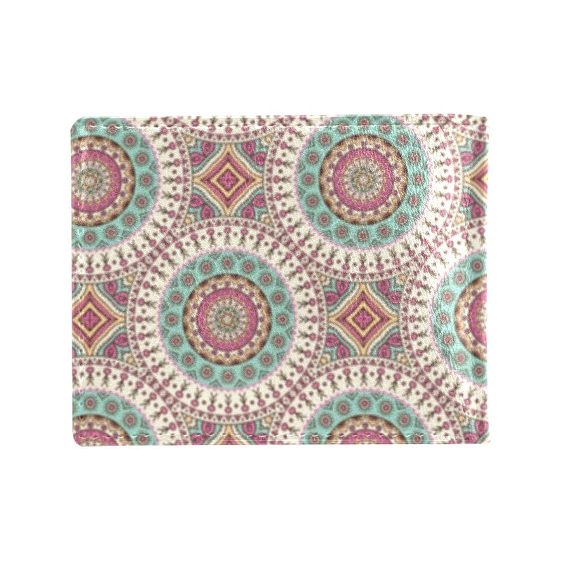 Bohemian Round Style Print Men's ID Card Wallet